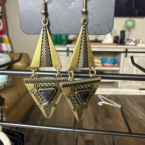 El Paso edge brass earrings